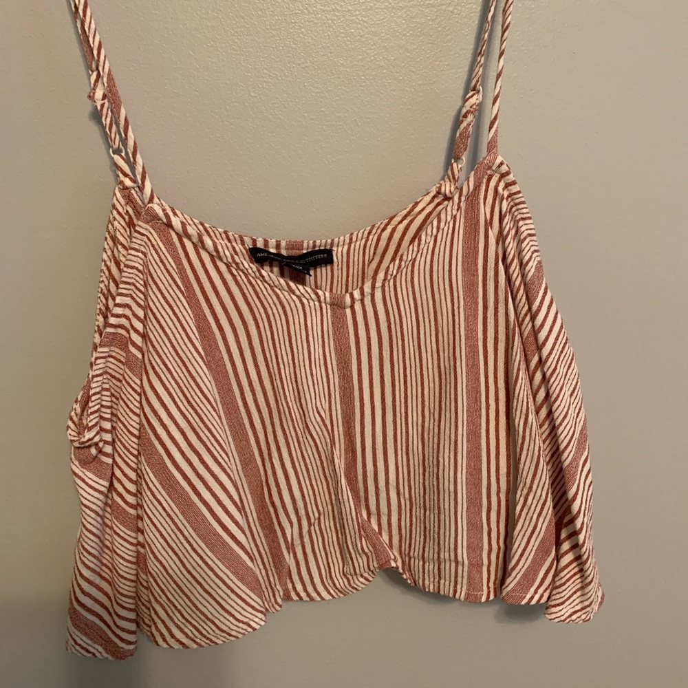 Striped american eagle cropped tank